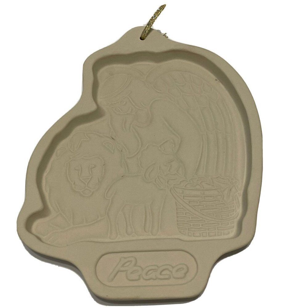 LONGABERGER 1993 Peace Angel Lion Cookie Mold Pottery USA Shortbread Chocolate